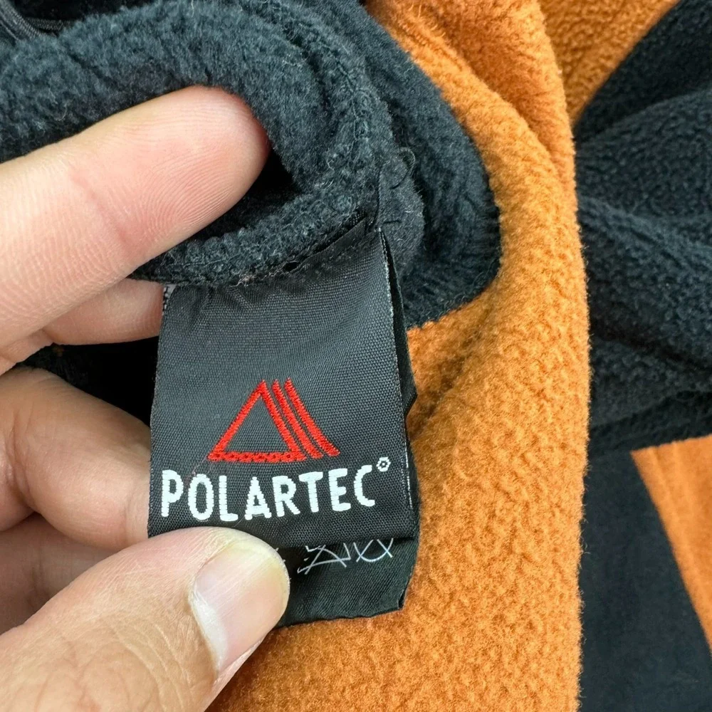 Sherpa Jacket Mens XL Orange & Black Adventure Gear Fleece Long‎ Sleeve Polartec